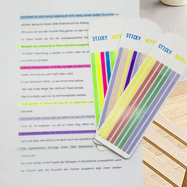Transparent Strip Color Fluorescent Waterproof Sticky Note Long Strip Index Sticker