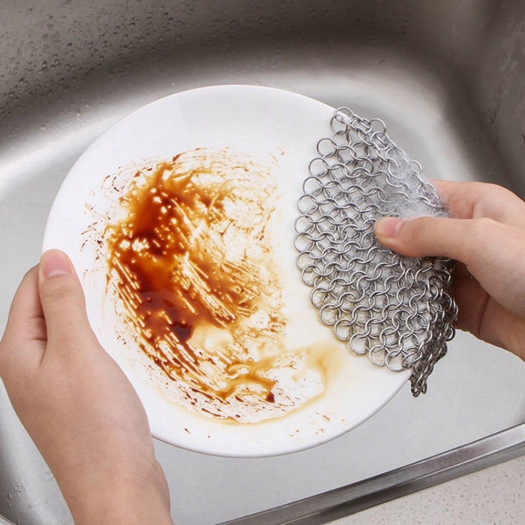 Stainless Steel Round Iron Cleaner Pot Brush Scrubber Home Cookware Kitchen Cleaning Tool, 4 x 4 inch, 5 x 5 inch, 6 x 6 inch, 7 x 7 inch, 8 x 8 inch