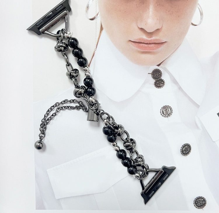 Pearl Bracelet Metal Watch Band, For Apple Watch SE 2023 44mm, For Apple Watch Ultra 49mm, For Apple Watch SE 2023 40mm, For Apple Watch 8 41mm, For Apple Watch Ultra 2 49mm, For Apple Watch 8 45mm, For Apple Watch SE 2022 40mm                         ...