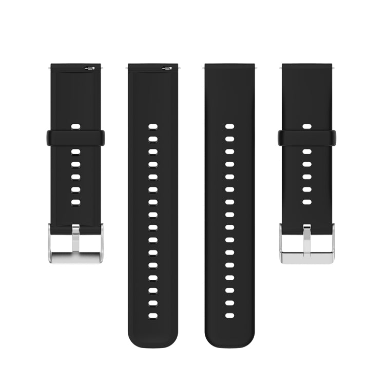 Solid Color Silicone Stainless Steel Silver Buckle Watch Band, Silver Buckle