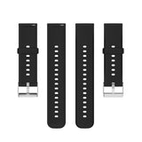 Solid Color Silicone Stainless Steel Silver Buckle Watch Band, Silver Buckle