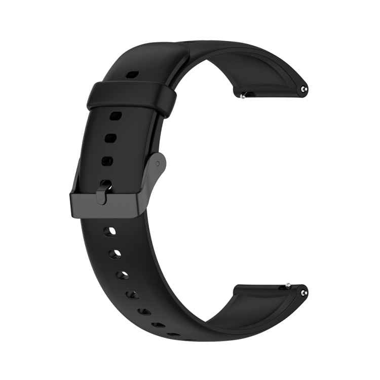 Solid Color Silicone Stainless Steel Black Buckle Watch Band, Black Buckle