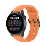 Solid Color Silicone Stainless Steel Black Buckle Watch Band, Black Buckle