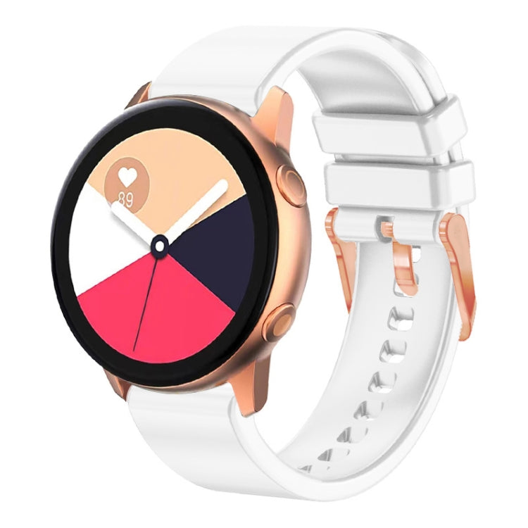 20mm Solid Color Rose Gold Buckle Silicone Watch Band, For Amazfit GTR Mini / Bip 3 / Bip 3 Pro