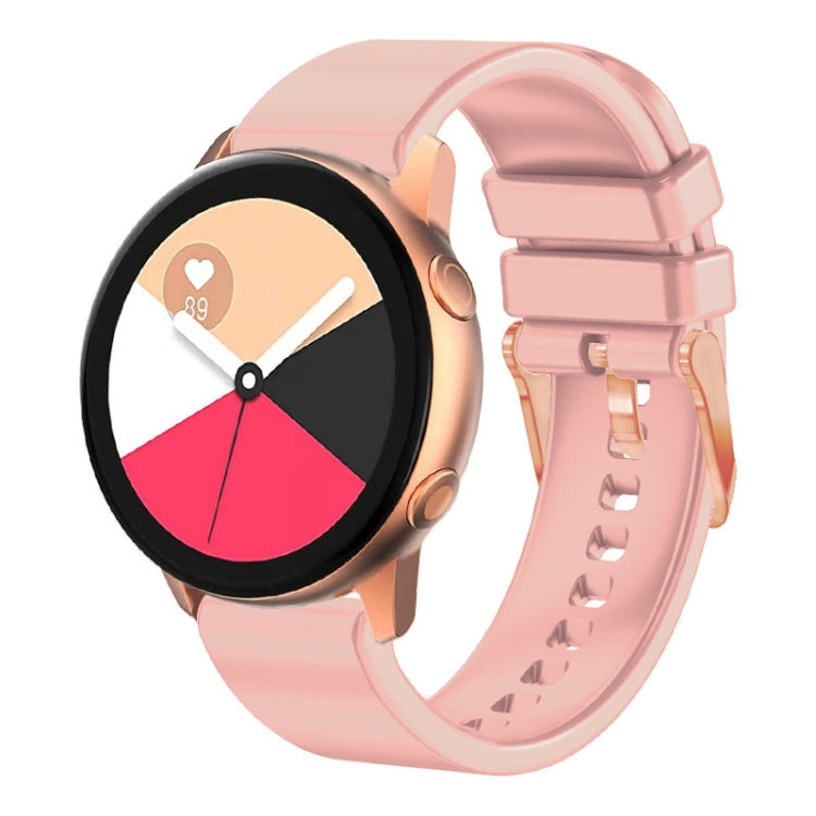 20mm Solid Color Rose Gold Buckle Silicone Watch Band, For Amazfit GTR Mini / Bip 3 / Bip 3 Pro