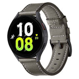 Stitching Black Buckle Genuine Leather Watch Band, For Garmin Venu / SQ / SQ2 / Venu 2 Plus