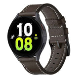 Stitching Black Buckle Genuine Leather Watch Band, For Garmin Venu / SQ / SQ2 / Venu 2 Plus
