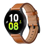 Stitching Black Buckle Genuine Leather Watch Band, For Garmin Venu / SQ / SQ2 / Venu 2 Plus