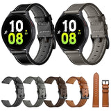 Stitching Black Buckle Genuine Leather Watch Band, For Garmin Venu / SQ / SQ2 / Venu 2 Plus
