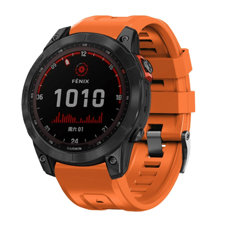 Screw Black Steel Buckle Silicone Watch Band, For Garmin Forerunner 965 / 955 / 945 / 935, For Garmin Tactix 7 Pro / Fenix 7X  / 6X Pro