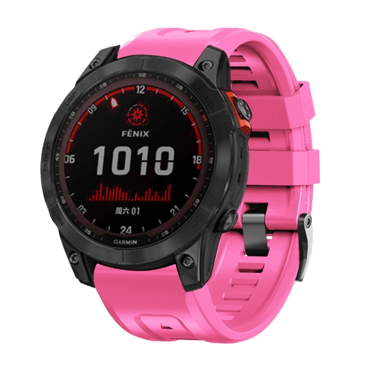 Screw Black Steel Buckle Silicone Watch Band, For Garmin Forerunner 965 / 955 / 945 / 935, For Garmin Tactix 7 Pro / Fenix 7X  / 6X Pro
