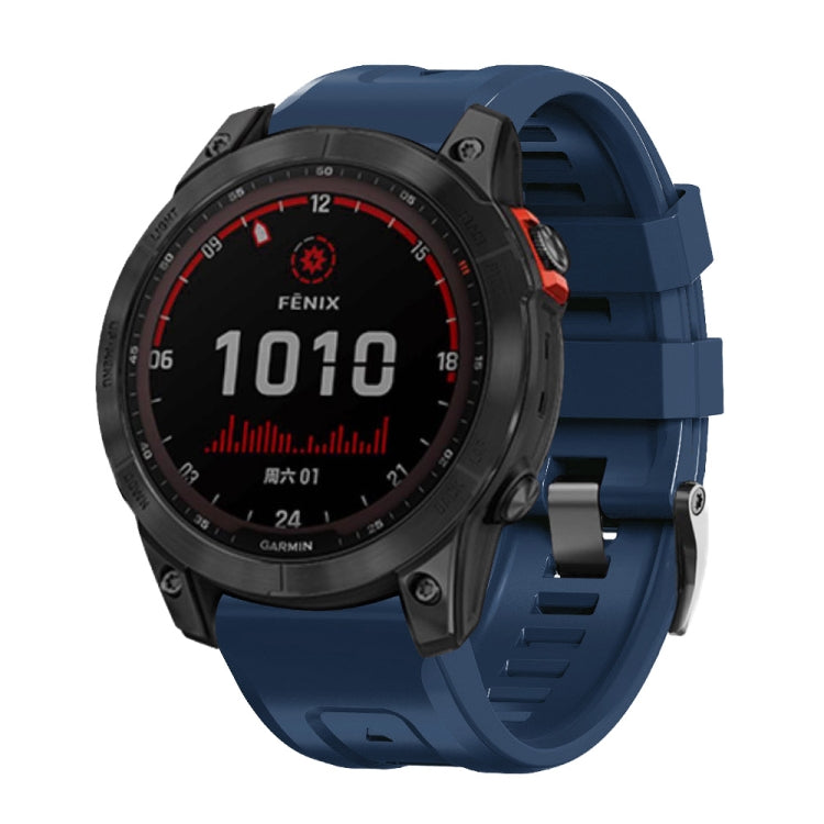 Screw Black Steel Buckle Silicone Watch Band, For Garmin Forerunner 965 / 955 / 945 / 935, For Garmin Tactix 7 Pro / Fenix 7X  / 6X Pro