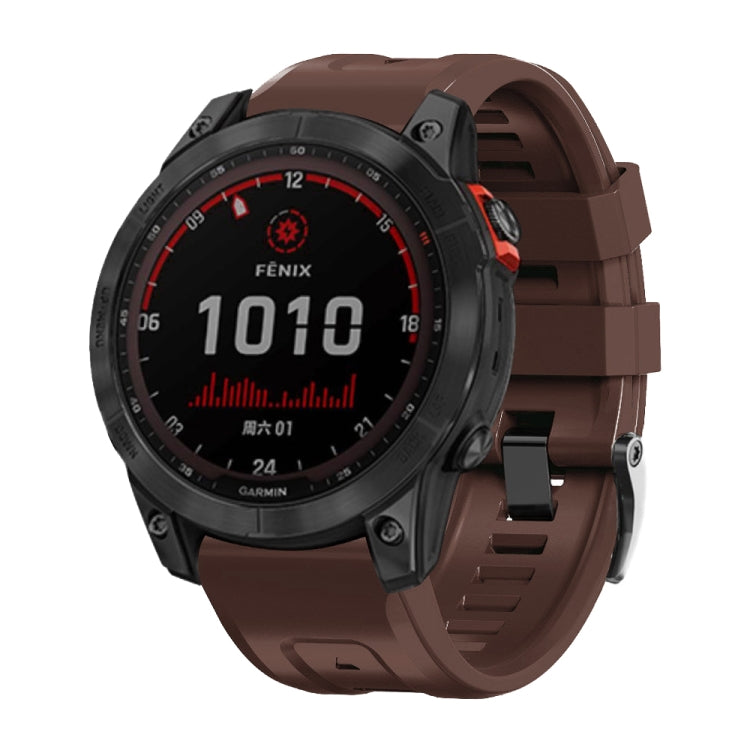 Screw Black Steel Buckle Silicone Watch Band, For Garmin Forerunner 965 / 955 / 945 / 935, For Garmin Tactix 7 Pro / Fenix 7X  / 6X Pro