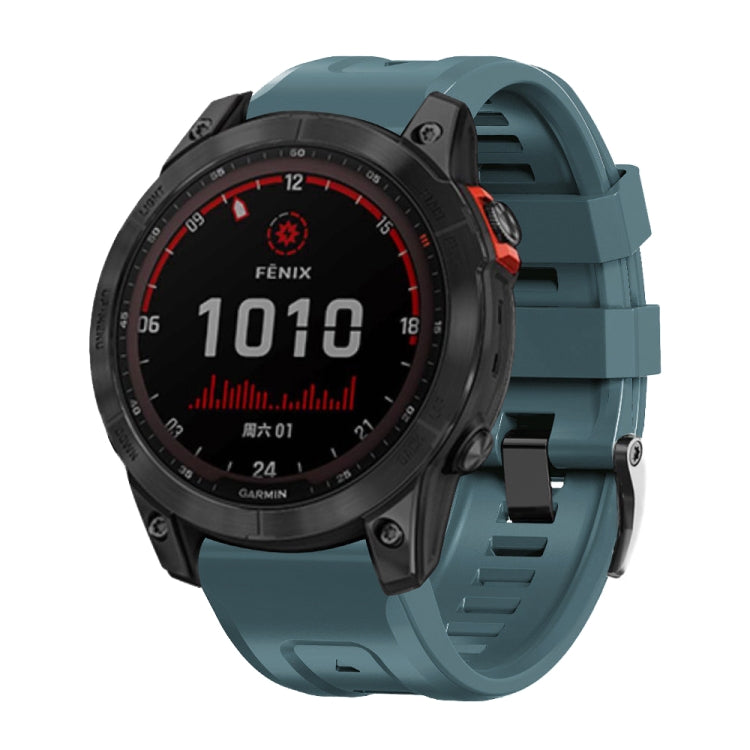 Screw Black Steel Buckle Silicone Watch Band, For Garmin Forerunner 965 / 955 / 945 / 935, For Garmin Tactix 7 Pro / Fenix 7X  / 6X Pro