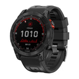 Screw Black Steel Buckle Silicone Watch Band, For Garmin Forerunner 965 / 955 / 945 / 935, For Garmin Tactix 7 Pro / Fenix 7X  / 6X Pro