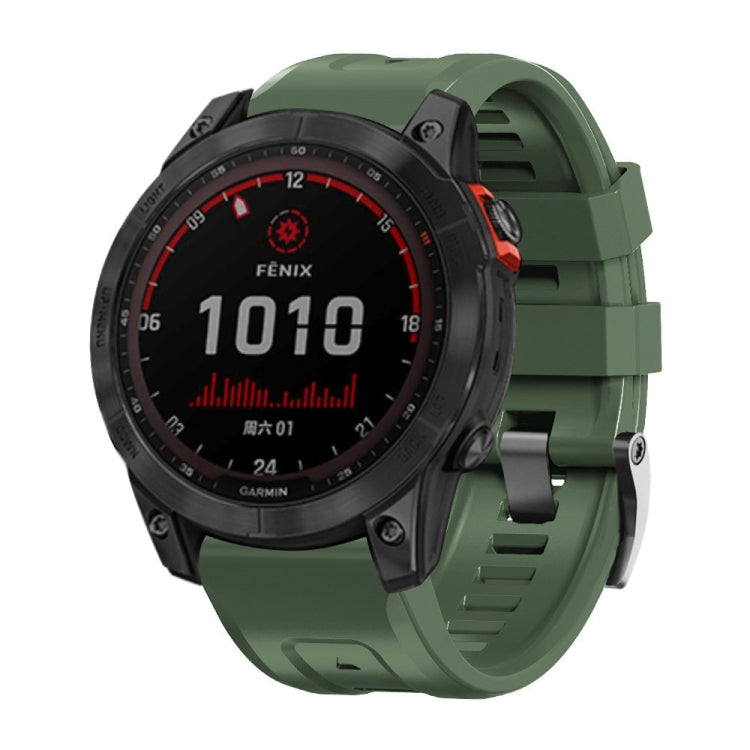 Screw Black Steel Buckle Silicone Watch Band, For Garmin Forerunner 965 / 955 / 945 / 935, For Garmin Tactix 7 Pro / Fenix 7X  / 6X Pro