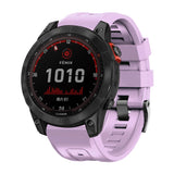 Screw Black Steel Buckle Silicone Watch Band, For Garmin Forerunner 965 / 955 / 945 / 935, For Garmin Tactix 7 Pro / Fenix 7X  / 6X Pro