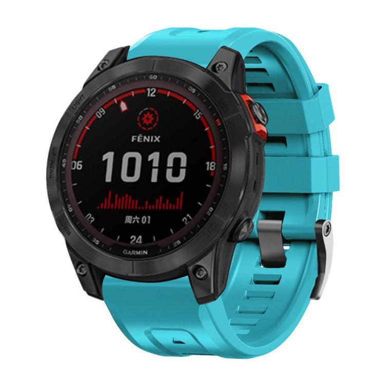 Screw Black Steel Buckle Silicone Watch Band, For Garmin Forerunner 965 / 955 / 945 / 935, For Garmin Tactix 7 Pro / Fenix 7X  / 6X Pro
