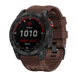 Screw Black Steel Buckle Silicone Watch Band, For Garmin Forerunner 965 / 955 / 945 / 935, For Garmin Tactix 7 Pro / Fenix 7X  / 6X Pro
