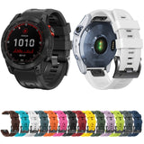 Screw Black Steel Buckle Silicone Watch Band, For Garmin Forerunner 965 / 955 / 945 / 935, For Garmin Tactix 7 Pro / Fenix 7X  / 6X Pro