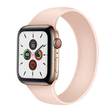 For Apple Watch Series 5 & 4 40mm / 3 & 2 & 1 38mm Solid Color Elastic Silicone Replacement Wrist Strap Watchband, Size:S 130mm, S 130mm, M 143mm, L 156mm