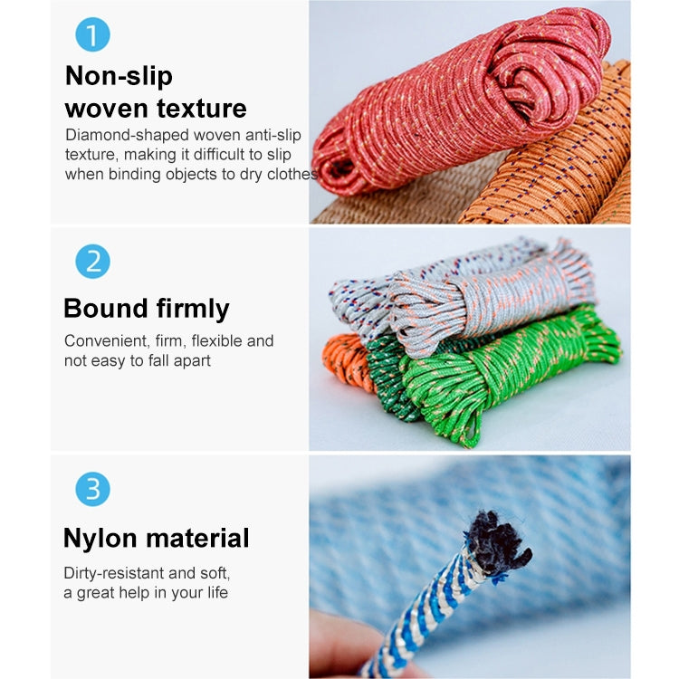 10m Outdoor Thick Nylon Rope for Hanging Clothes, 10m