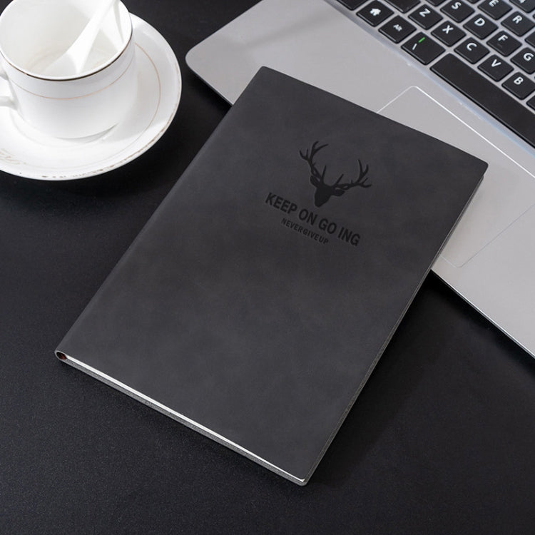 A5 Business Leather Notebook Conference Office Notepad Student Notebook, 200 Pages x 1