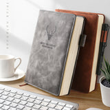 A5 Business Leather Notebook Conference Office Notepad Student Notebook, 200 Pages x 1