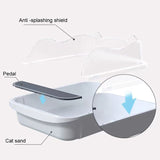 Semi-closed Cat-ear Baffle Cat Litter Basin Deodorization Cat Toilet, Small Size, Large Size