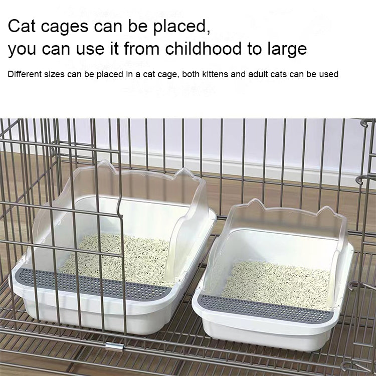 Semi-closed Cat-ear Baffle Cat Litter Basin Deodorization Cat Toilet, Small Size, Large Size