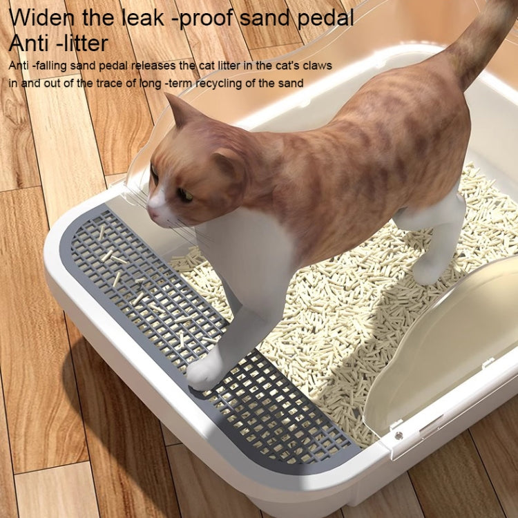 Semi-closed Cat-ear Baffle Cat Litter Basin Deodorization Cat Toilet, Small Size, Large Size