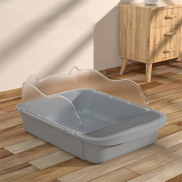Semi-closed Cat-ear Baffle Cat Litter Basin Deodorization Cat Toilet, Small Size, Large Size