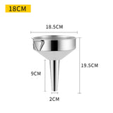 Stainless Steel Conical Small Funnel Oil Leak Wine Leak Kitchen Oil Pourer, 18cm
