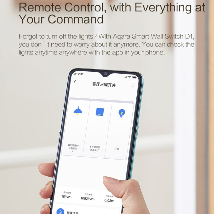 Original Xiaomi Aqara Smart Wall Switch D1,, Zero FireWire Three Button Version