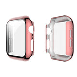 Electroplated PC Case + Tempered Film Integrated Protective Cover, For Apple Watch Series 3 & 2 & 1 38mm, For Apple Watch Series 3 & 2 & 1 42mm, For Apple Watch Series 5 & 4 40mm, For Apple Watch Series 5 & 4 44mm
