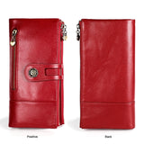 3513 Antimagnetic RFID Multi-function Retro Leather Lady Wallet Large-capacity Purse with Card Holder