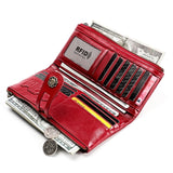 3513 Antimagnetic RFID Multi-function Retro Leather Lady Wallet Large-capacity Purse with Card Holder