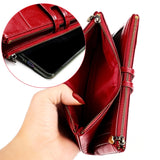 3513 Antimagnetic RFID Multi-function Retro Leather Lady Wallet Large-capacity Purse with Card Holder