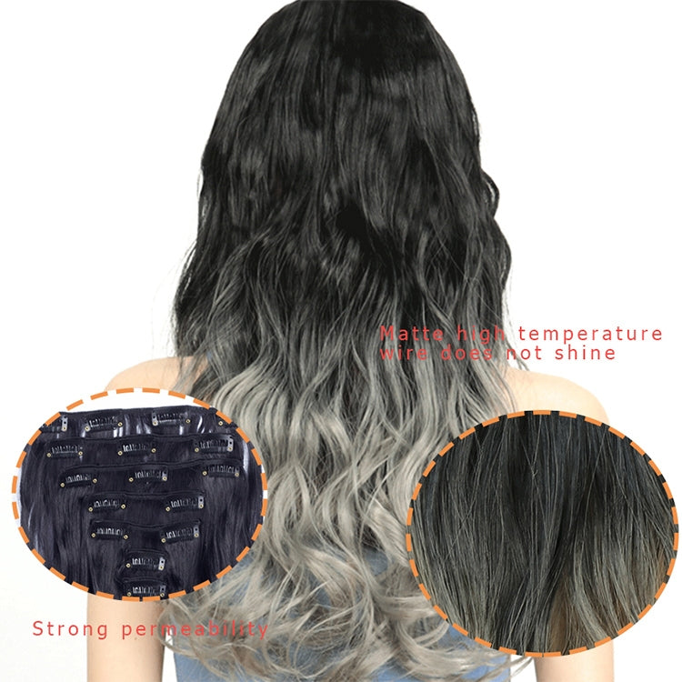 50cm 16 Card Long Curly Hair Wig Seamless Hair Extension Piece