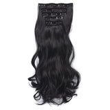 50cm 16 Card Long Curly Hair Wig Seamless Hair Extension Piece