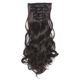 50cm 16 Card Long Curly Hair Wig Seamless Hair Extension Piece