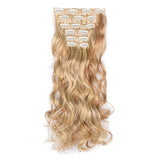 50cm 16 Card Long Curly Hair Wig Seamless Hair Extension Piece