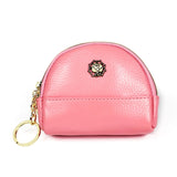 2027 Lady Leather Zipper Wallet Purse Double-pocket Little Shell Bag Pink