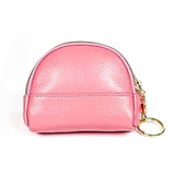 2027 Lady Leather Zipper Wallet Purse Double-pocket Little Shell Bag