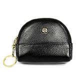 2027 Lady Leather Zipper Wallet Purse Double-pocket Little Shell Bag Black