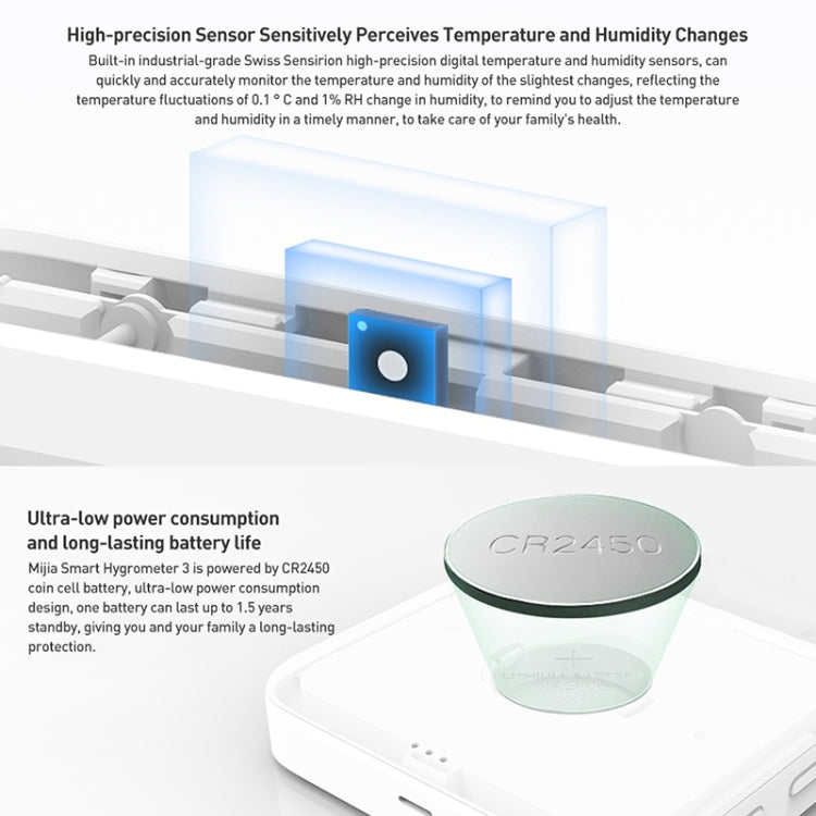 Original Xiaomi Mijia Smart Bluetooth Digital Thermometer Hygrometer 3, Thermometer Hygrometer 3