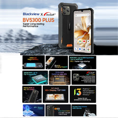 Blackview BV5300 Plus, IP68/IP69K/MIL-STD-810H, 6.1 inch Android 13 MediaTek Helio G72 Octa Core, Network: 4G, OTG