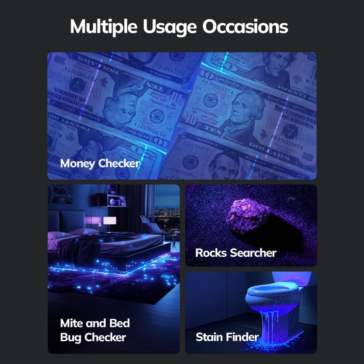 Mini 9 LEDs 395nm Ultraviolet Ray Detection Flashlight, 9 LEDs UV-ray