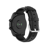 22mm Leather Strap with Round Tail Buckle, For Ticwatch Pro 2020, For Huawei Watch GT2E, For Samsung Galaxy Watch 3 45mm