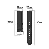 22mm Leather Strap with Round Tail Buckle, For Ticwatch Pro 2020, For Huawei Watch GT2E, For Samsung Galaxy Watch 3 45mm